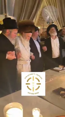 כ"ק אדמו"ר מתורת חכם און הגאון רבי מלכיאל קאטלער שליט"א ביים שמחה בבית הנגיד אליעזר שיינער הי"ו אין מאראקא 