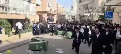 ריזיגע פראטעסטן אין בני ברק נאך ארעסטן פון בחורים