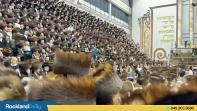 ווידיאוס פון די גרויסע מעמד סיום די רבי'ס ספר תורה נעכטן אין חצר הקודש סקווירא