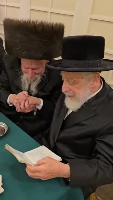 שבע ברכות של בן הרה"ח יחזקאל בלויא מראשי עסקנים באבוב 45 עם בת הרה"ח בן ציון דוד קאצענבערג , חתן הרה"ח משה ישעיהו קרענגל  בהשתתפות כ"ק אדמו"ר מליסקא שליט"א