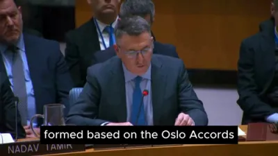 איזראעלי אויסערן מיניסטער סער אנטפלעקט די פאלעסטינישע אויטאריטעט "צאלן פאר טויט" בײם יו ין קאונסיל.