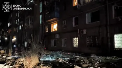 אוקראינע באטראפן דורך א מאסיווער רוסישער דראון אטאקע 