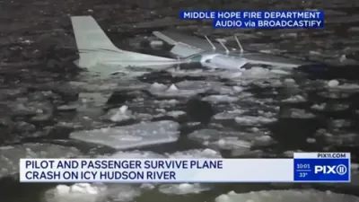 צוויי פארוואונדעט נאך א ערעפלאן קרעש אין האדסאן ריווער