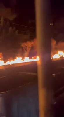 טעהראן גאסן איבערגעפילט מיט אויל נאך לופט אטאקעס.