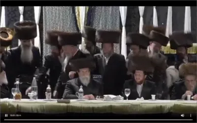 שמחת החתונה בחצר הקודש באיאן פארגעקומען אין ביהמ"ד הגדול בעלזא