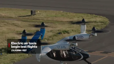 עלעקטרישע לופט טעקסי פליט פון אקלאנד קיין מארין אין רעקארד צייט.