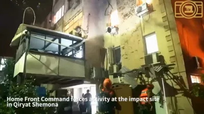 די רעסקיו קרו געפינען זיך ביים ארט וואו די מיסיל איז געפאלן אין צפון ארץ ישראל.