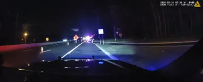 טראק דרייווער קראכט אריין אין פאליס קאר אויף ניו דזשערסי הייוועי