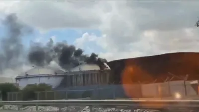 פייער ברעכט אויס אין חיפה ריפיינערי נאך א מיסל אטאקע