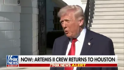 טראמפ רייסט זיך אויף אויף א ריפארטער זאגנדיג אז אמעריקע געווינט אין די קריג