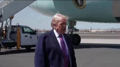 טראמפ זאגט היינט פאר ריפארטערס אין אריזאנע אז געשפרעכן מיט איראן גייען ווייטער אן