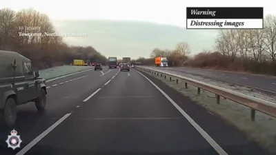 שרעקעדיג: א מיליטערישע קאנוועי מאכט א עקסידענט אין ענגלאנד 