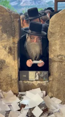 כ"ק אדמו"ר מפארשעי שליט"א דאוונט על ציון זקנו הרה"ק מקערעסטיר זי"ע 