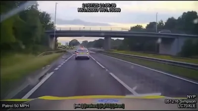 א קאר איז געפלויגן ביי א פאליס טשעיס אויף 140 מפש פארן מאכן א עקסידענט 