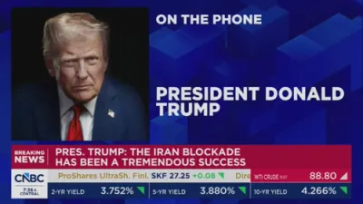 טראמפ מעלדט אז אמעריקע האט פארכאפט א שיף וואס פירט "נישט קיין גוטע סחורה קיין איראן", און דריקט אויס זיין ערשטוינונג איבער די אמעריקאנע באציאונגען מיט כינע.