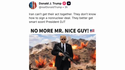 טראמפ זאגט אז ער גייט מער נישט זיין מיסטער נייס גיי צו איראן