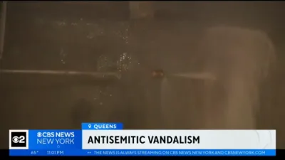 שולן און הייזער אין קווינס וואנדאליזירט מיט סוואסטיקעס ה"י, און די NYPD פארשט דעם אינצידענט אלס א האס פארברעכן.