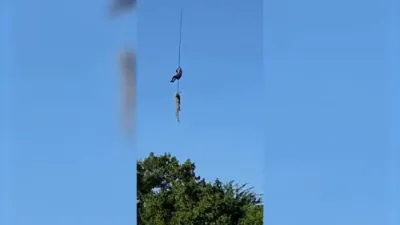 א מסוכנדיגע קראקאדייל ווערט עוואקואירט פון א סאוט אפריקע האטעל