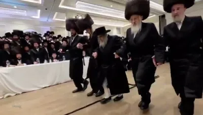 שמחת החתונה פון בת הנגיד ר' ליפא פריעדמאן שליט"א בהשתתפות אדמורים ורבנים שליט"א