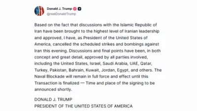 🚨🚨🚨 פרעזידענט טראמפ קענסעלד די אטאקעס אויף איראן פאר היינט נאכט, נאכן אנקומען צו א עגרימענט, לויט אים