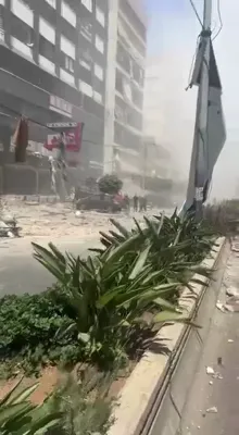 חורבנות און די סצענע נאך א מדינת ישראל לופט אטאקע אין דאחיא
