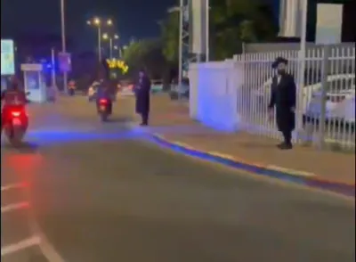 ערשטע סצענעס פון די מחאה פון חסידי גור קעגן איבער כלא 10