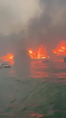 וואלד פייער אין בריטיש קאלומביע ברענט ארויס פון קאנטראל און פארניכטעט פראפערטיס נעבן ווערנאן