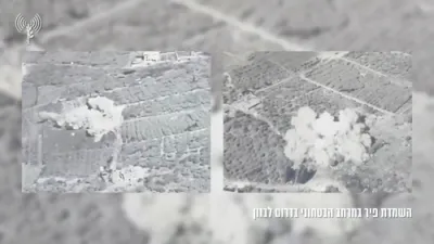 זעהט: צה"ל אטאקע פארניכטעט א חיזבאללה אונטערערדישע טונעל אין לבנון.