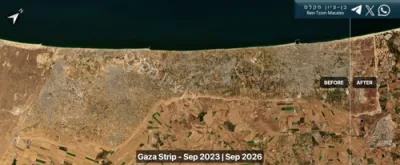 חרוב ונחרב: סאטעליט בילדער צייגן די שרעקליכע חורבנות אין עזה אין די לעצטע דריי יאר