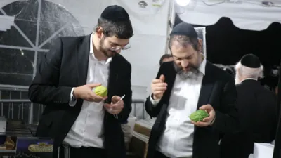 ערב סוכות צענעס אין עיר התורה והחסידות לעיקוואד