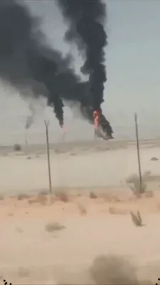 סאודישע אויל אטאקירט: פלאמען און דיקע רויך באריכטעט אין כורייס נאך אן אטאקע דורך די הוטיס