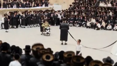 ייסורים של אהבה מגיעים לאדם צדיק שאין לו חטא - כ"ק אדמו"ר מוויזניץ לרפו"ש נעכטן ביי אן חתונה פון אן אייניקל 