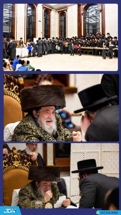 האדמו"ר מוויזניץ ביי קבלת קהל בבית מדרשו אין מאנסי