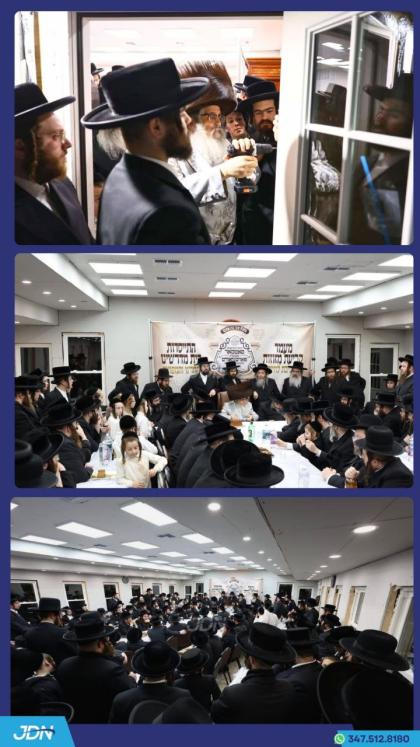 האדמו"ר מסאטמאר ביים קביעת מזוזה פארן נייעם ביהמ"ד