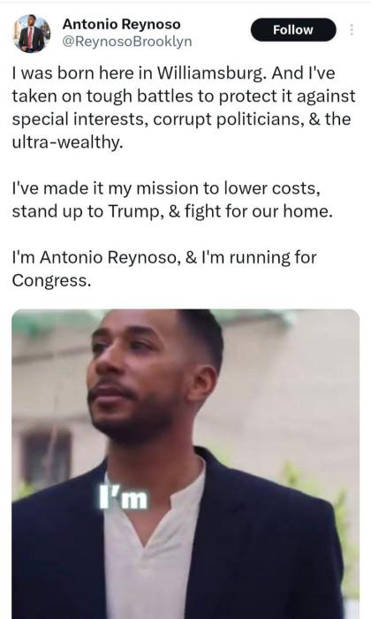 ברוקלין בארא פרעזידענט אנטאניא רעינאזא האט געמאלדן