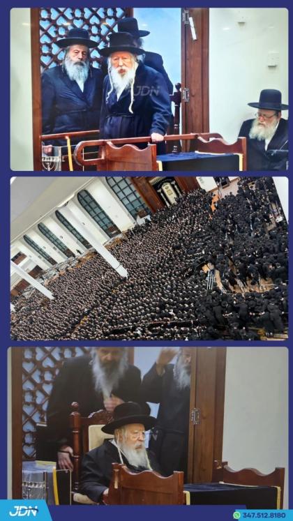 האדמו"ר מגור ביי הדלקת נר חנוכה.