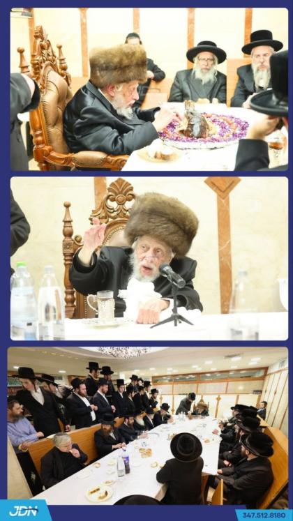 האדמו"ר מקאפיטשניץ ביים יארצייט טיש פון זקינו הרה"