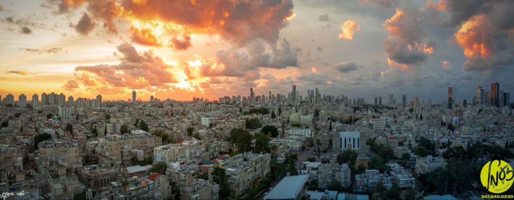 בילד: די שקיעה היינט אין בני ברק.