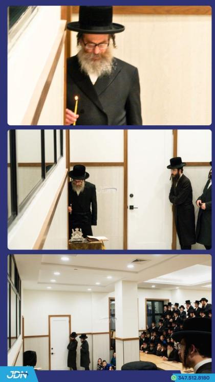 האדמו"ר מראחמיסטריווקא וומ"ס ביי הדלקת נר חנוכה.