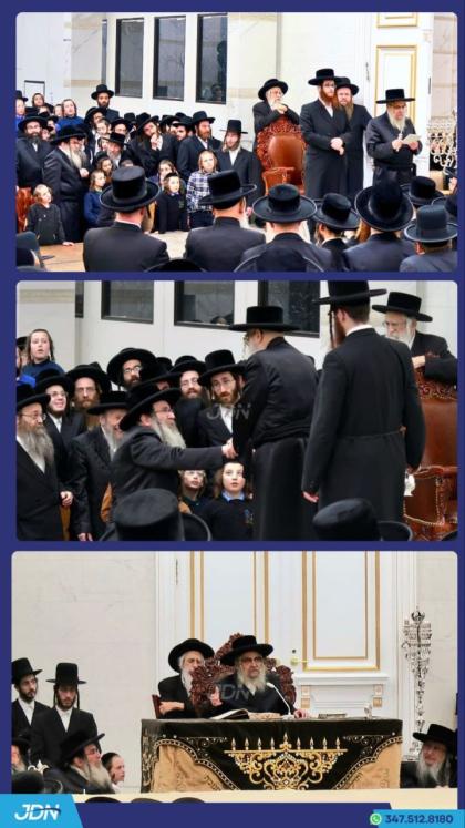 האדמו"ר מבית יצחק ספינקא ביים הדלקת הנרות פון האדמ