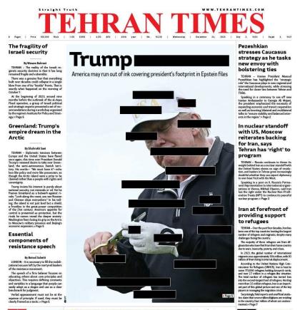 טעהראן טיימס אין איראן שפאסט אפ פון פרעזידענט טראמ