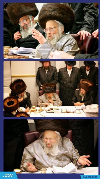 האדמו"ר מפינסק קארלין אויף שב"ק אין שכונת חתם סופר