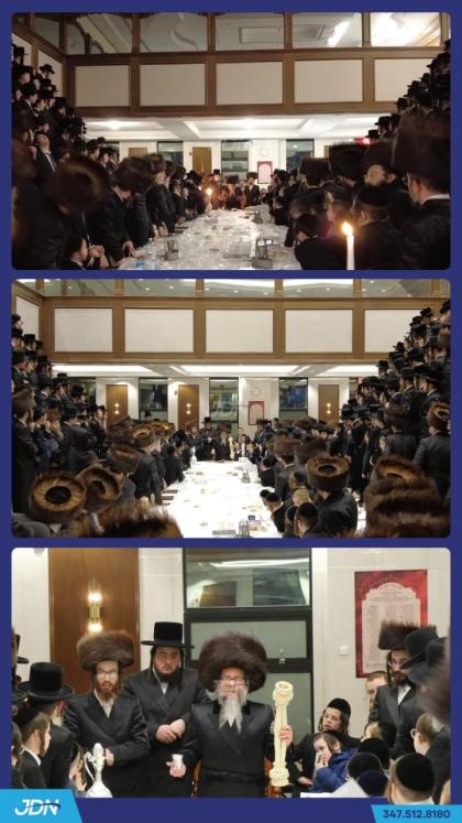 האדמו"ר מסקולען פון לעיקוואוד ביי הבדלה מוצ"ש אין 