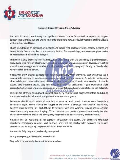 ניו יארק - אין בעפארברייטונג צו די מאסיווע שניי שט