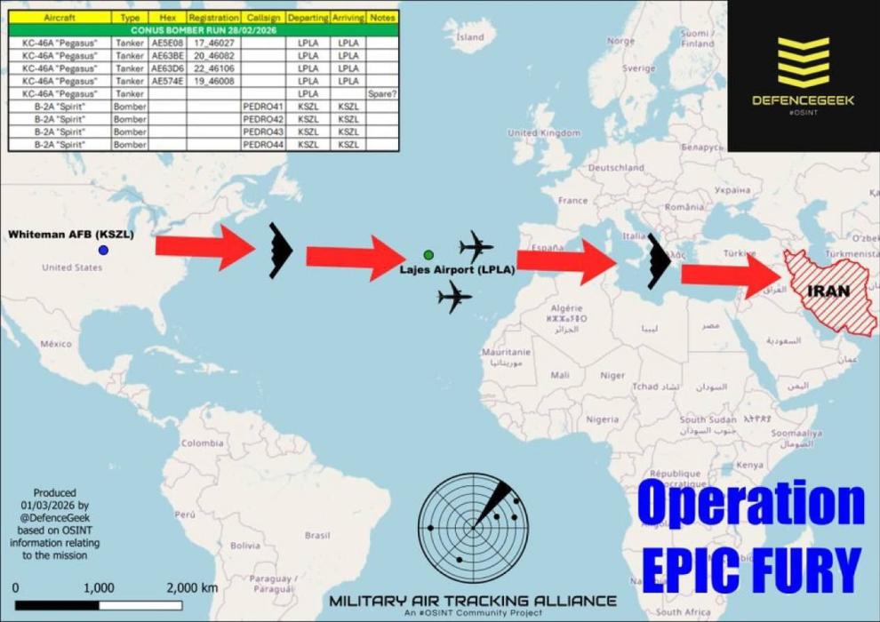 עס ווערט אויפגעדעקט: פיר B-2 באמבארדיר פליגערס, הא