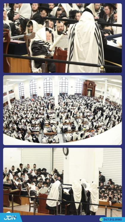 האדמו"ר מגור ביי קריאת המגילה.