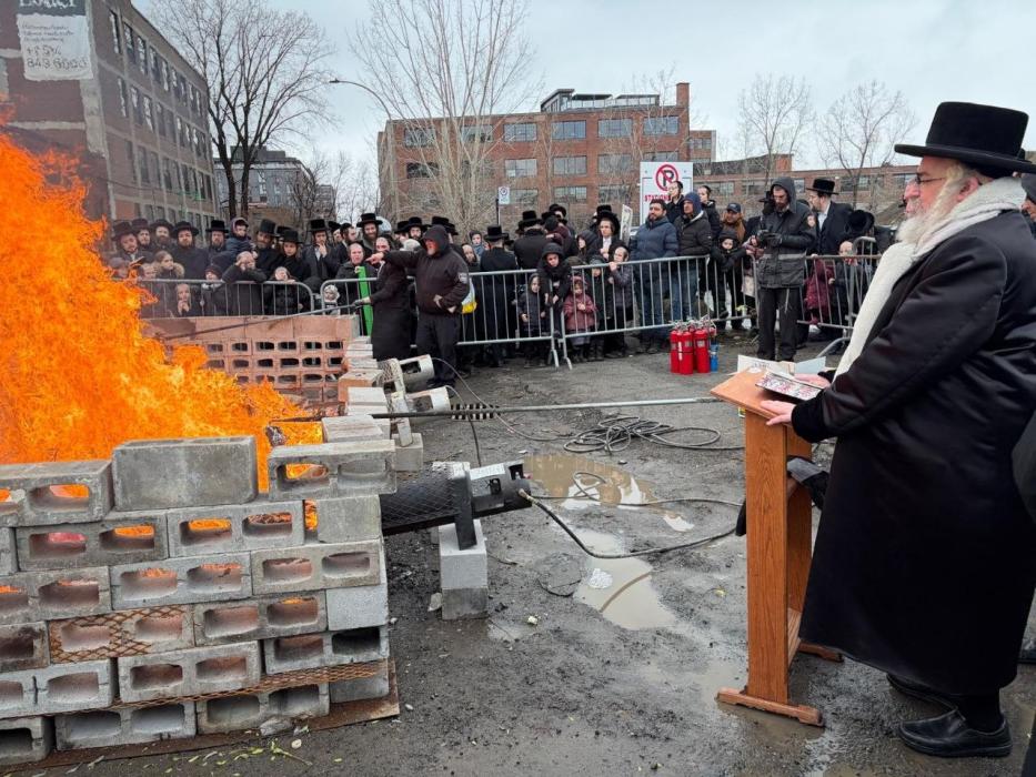 שריפת חמץ אין מאנטרעאל, קאנאדע, עס ווערט געזען כ"ק