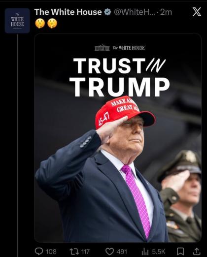 דערווייל די ווייסע הויז טוויט אז מען זאל גלייבן אי