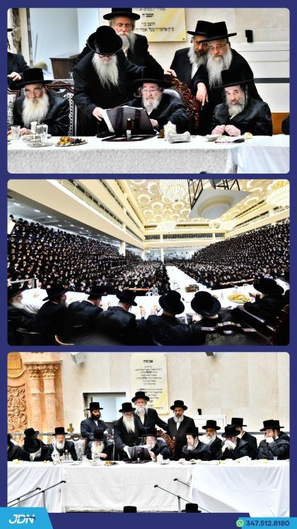 האדמו"ר מוויזניץ ביים יארצייט טיש פון זקינו הרה"ק 