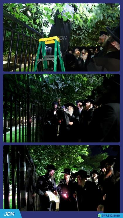 האדמו"ר מסאטמאר ביים מקיים זיין מצות שילוח הקן פאר
